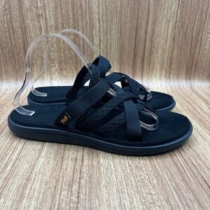 Teva Voya Zillesa Sandal Black Womens 10 Strappy Mush Sole 1117032
